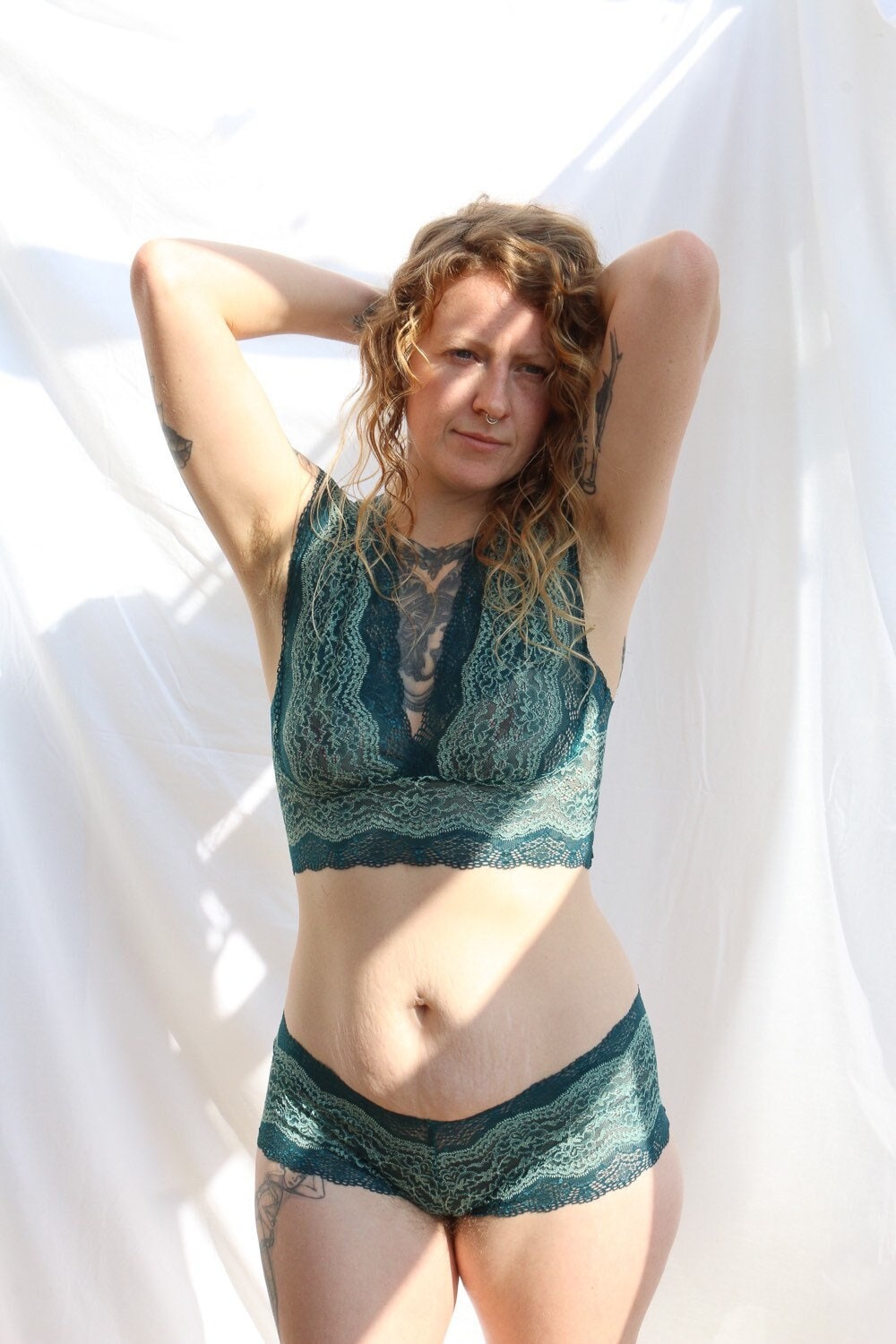 Seafoam Lace French Knickers, Ethical & Sustainable Lingerie