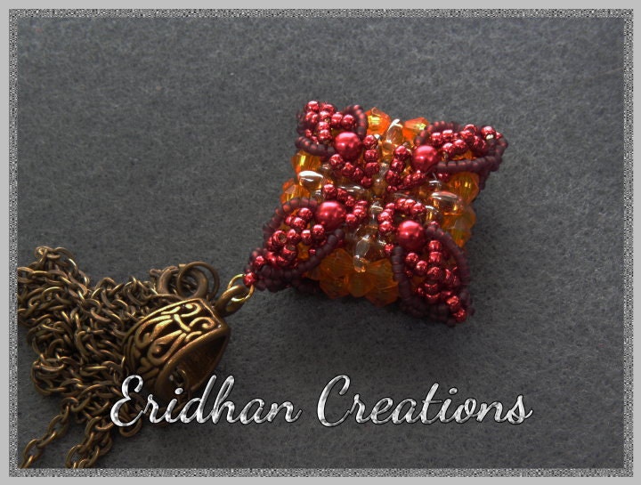 Pillow beaded pendant tutorial Etsy