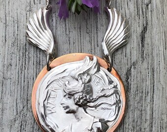 Valkyrie sterling silver and brass necklace