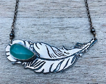 Feather Sterling Silver Necklace