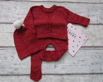 baby girl outfit-jumper with trousers-lace-baby girl clothing set-photography prop-baby shower gift-present-knitted