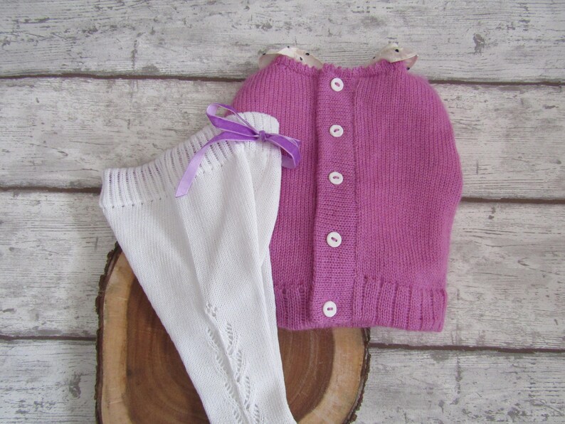 baby girl outfit-jumper with trousers-lace-baby girl clothing set-photography prop-baby shower gift-present-knitted