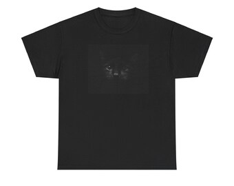 Black cat cute Heavy Cotton Tee For cat moms and cat dads