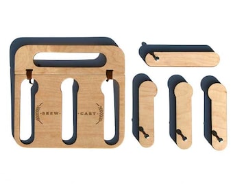 Brew Cart – Minimalistic Wooden Beer 6-Pack and Bottle Opener