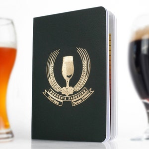 Beer Log the orginal Personalized Beer Tasting Journal Color Reference, Tasting Guide, World Map to Pin Your Beers, Proper Beer Glassware image 1