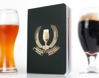 Beer Log the orginal -Personalized Beer Tasting Journal Color Reference, Tasting Guide, World Map to Pin Your Beers, Proper Beer Glassware