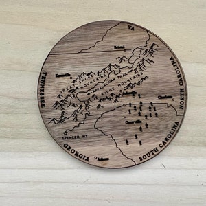 Appalachian Trail | Set of 5 | Topography Coasters handmade in the USA
