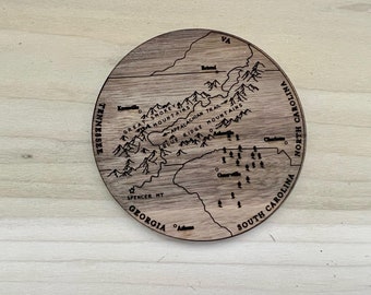 Appalachian Trail | Set of 5 | Topography Coasters handmade in the USA
