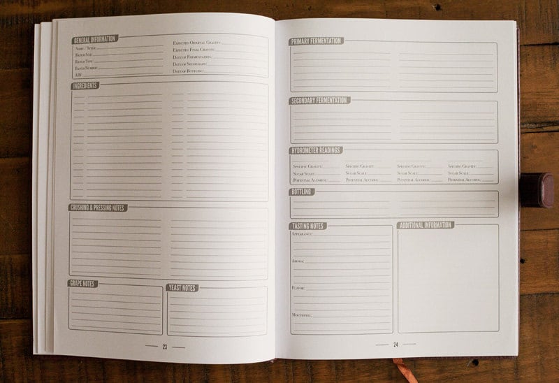 Printable Wine Makers Log