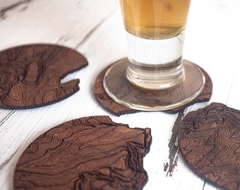 Yosemite National Park Walnut Coasters | El Capitan, Half Dome