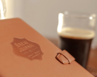 Beer Recipe Journal - Homebrew Logbook, Vegan Leather