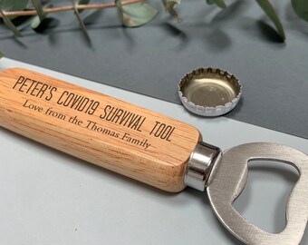 Funny Christmas gift - My Survival Tool - personalised bottle opener - Gift for Dad or Grandpa - Teacher gift  Isolation lockdown gift