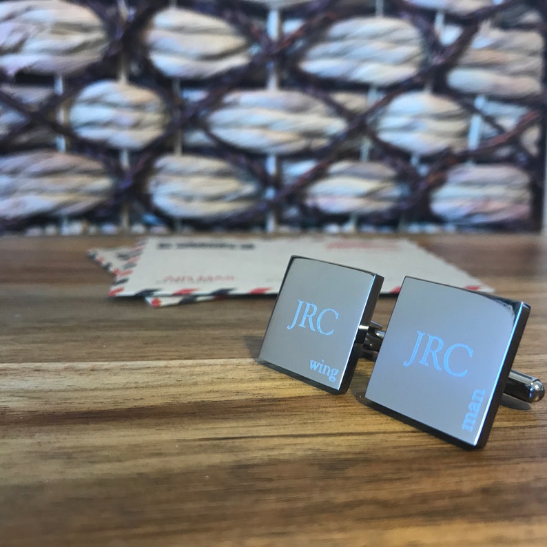 Best Man Wedding cufflinks Engraved personalized cufflinks for your bridal party Personalised square silver cufflinks for Groomsman