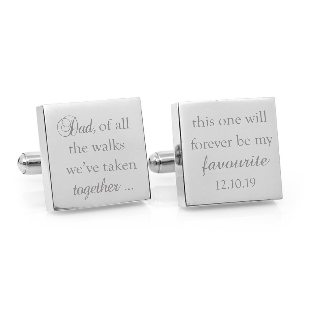 Wedding Cufflinks Father of the Bride Favourite Walk Etsy