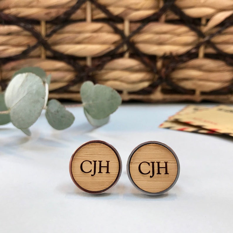 Fathers Day Gifts Stainless Steel Monogram Cufflinks USA Seller Personaliz