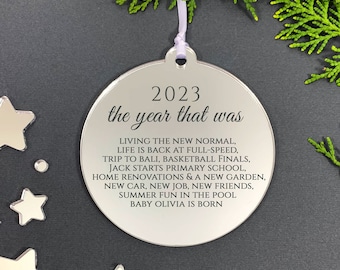 Personalised Annual Christmas Tree Bauble - Personalized Christmas Decoration - Silver, Rose Gold & Gold Mirror - Australian Made