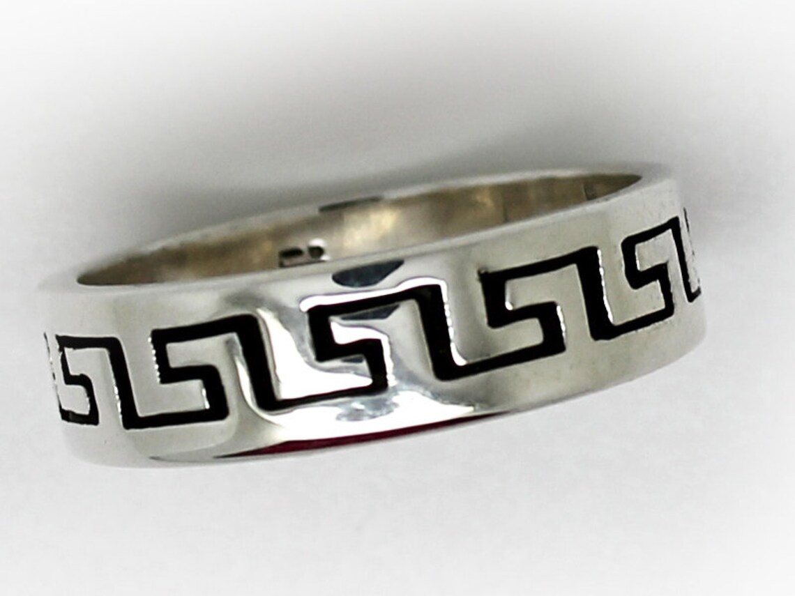 Greek Ring Silver Wedding Ring in a Greek Style . Etsy