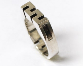 Sterling Silver Ring inspired by a Chess Rook .