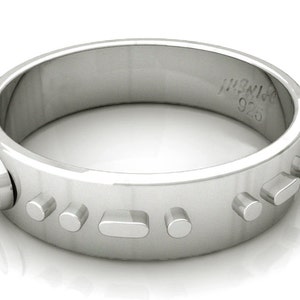 Personalized Morse code ring from silver,Personalized Wedding Band image 4
