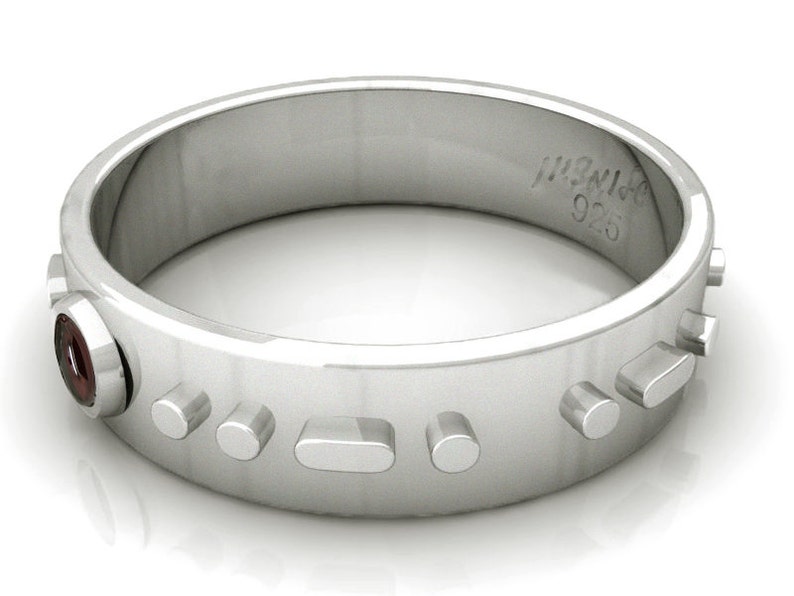 Personalized Morse code ring from silver,Personalized Wedding Band image 4