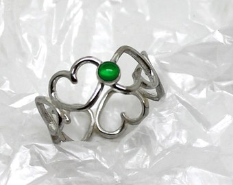 Heart Ring with a gem, Sterling Silver Heart Ring, Valentines Ring, Heart Jewelry, Love Jewelry, Bridesmaid Gift