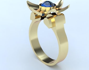 Flower on a High-Top Ring Digital 3D Files  | r04