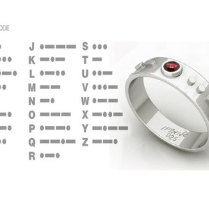 Personalized Morse code ring from silver,Personalized Wedding Band image 3