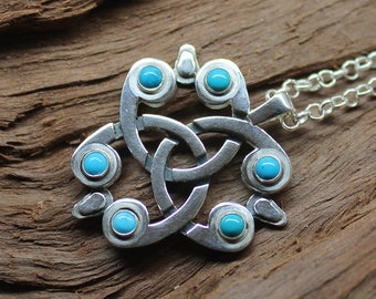 3 silver owls Celtic style with gems, silver Celtic style pendant