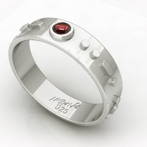 Personalized Morse code ring from silver,Personalized Wedding Band image 2