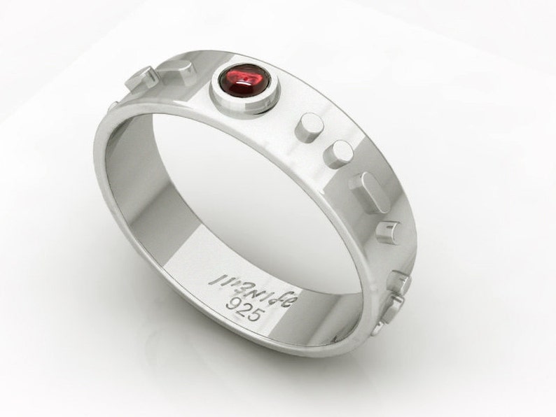 Personalized Morse code ring from silver,Personalized Wedding Band image 2