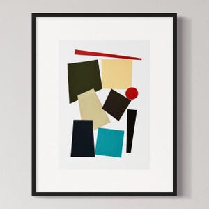 ORIGINAL Geometric abstract artwork - Original Acrylic Painting - #303 Hand-painted by EMHO -One of a kind