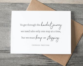 Encouragement "The Hardest Journey" Card - simple script