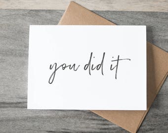 Congratulations "You Did It" Card - simple script