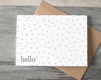 Hello - simple dots - Friendship Card - Thinking of You Card