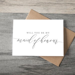 Serez-vous ma carte de mariage de demoiselle d’honneur - calligraphie