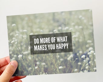 What Makes you Happy - Word Art Print - simple nature quote print decor