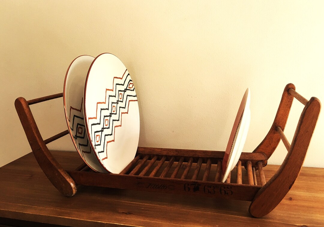 Wooden Plate Rack / Folding Kitchen Holder / 1960s French Etsy
