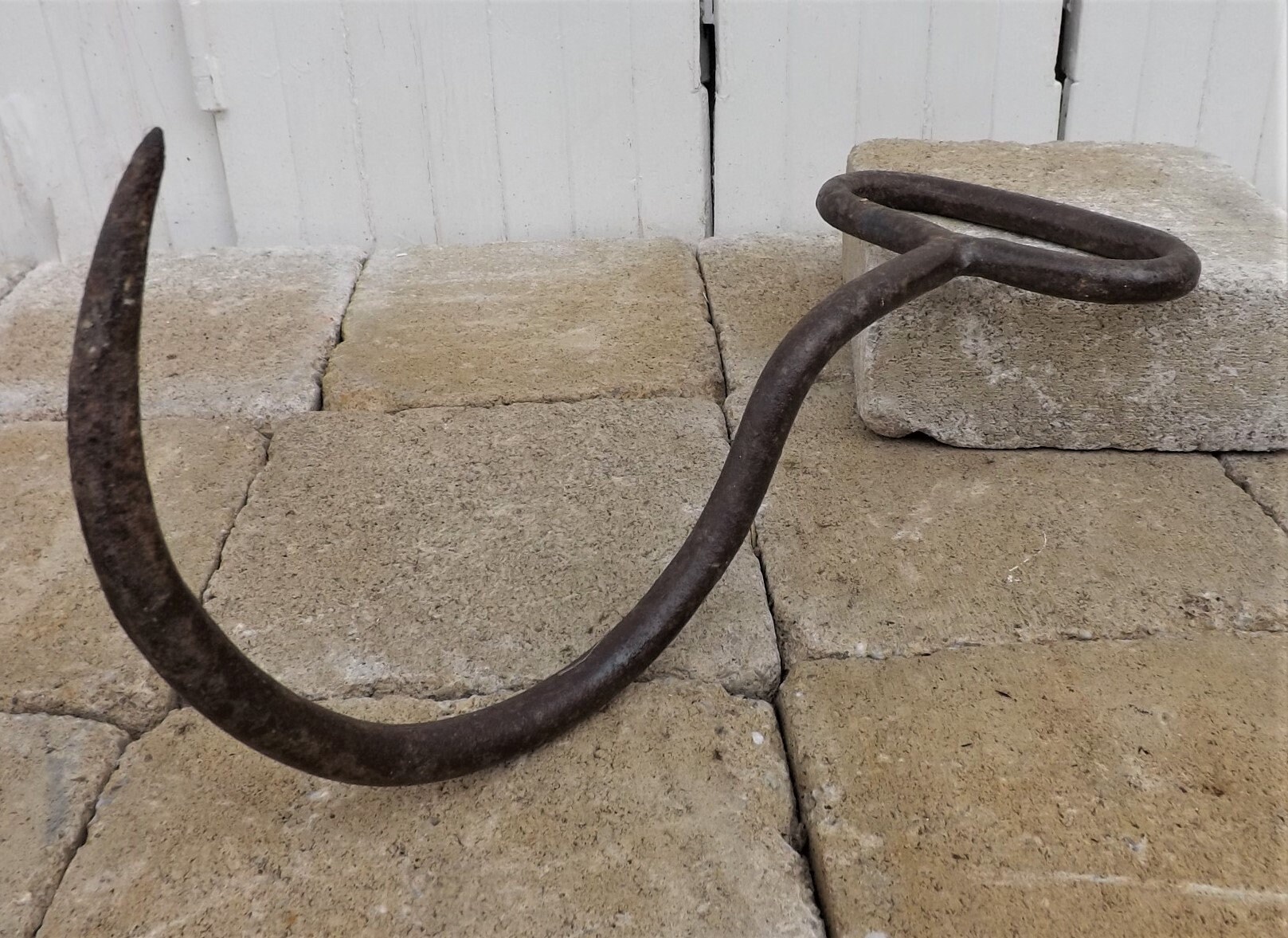 Large bale hook / antique hand iron hay hook / original Etsy