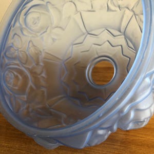 Lampada da soffitto in vetro blu francese / paralume / lampada a sospensione / lampadario / lampada a sospensione in vetro stampato / lustre en verre