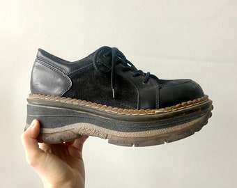Vintage platform leather shoes, size 39, like Dr.martens, Buffalo y2k, 00s 90s