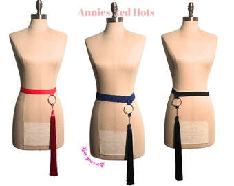 Custom Tassel Belt - Burlesque Goddess Costume - Any Size, Pick Your Colors and Style