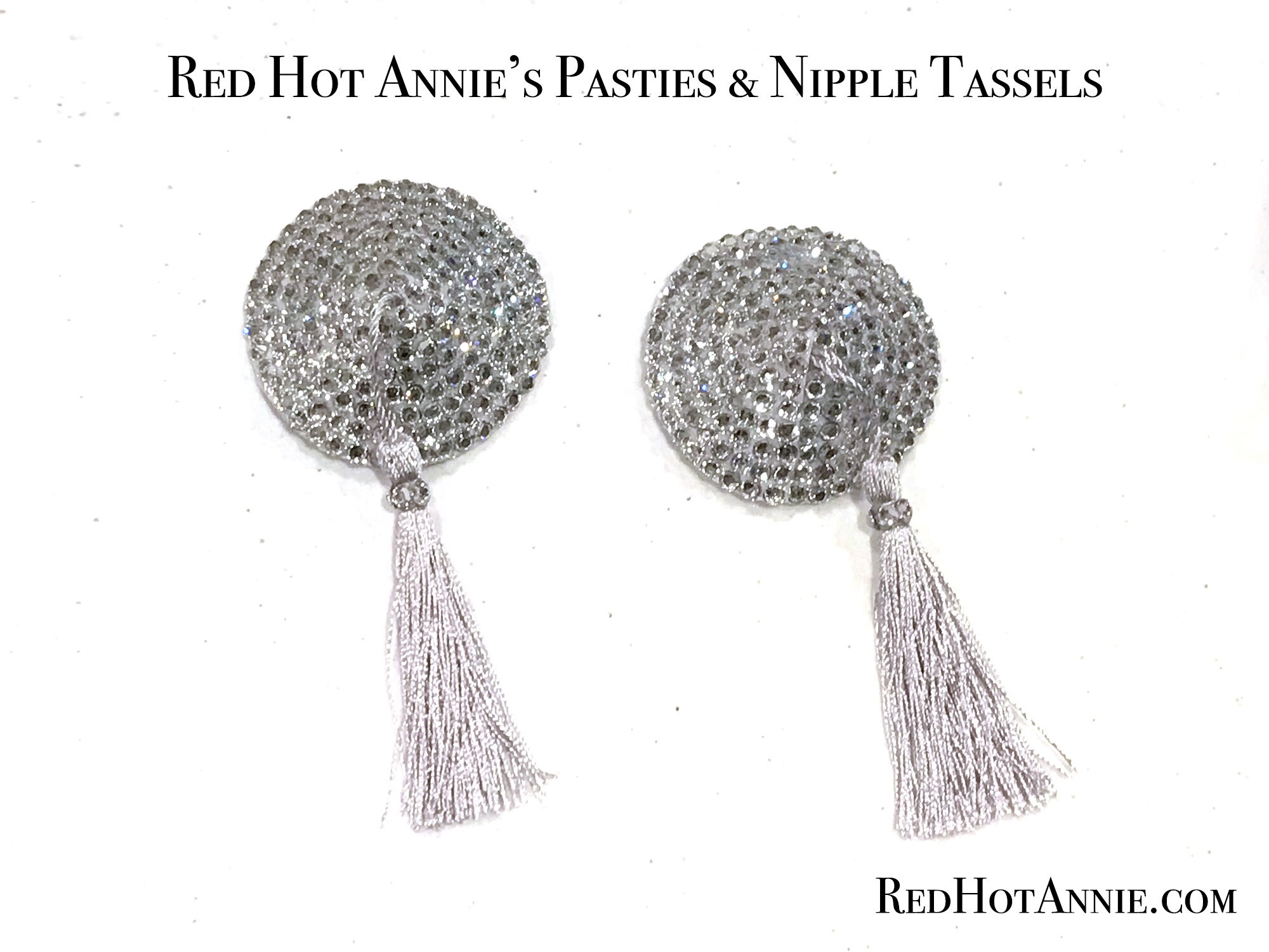 Rhinestone Burlesque Pasties W/tassels White Any Color Etsy