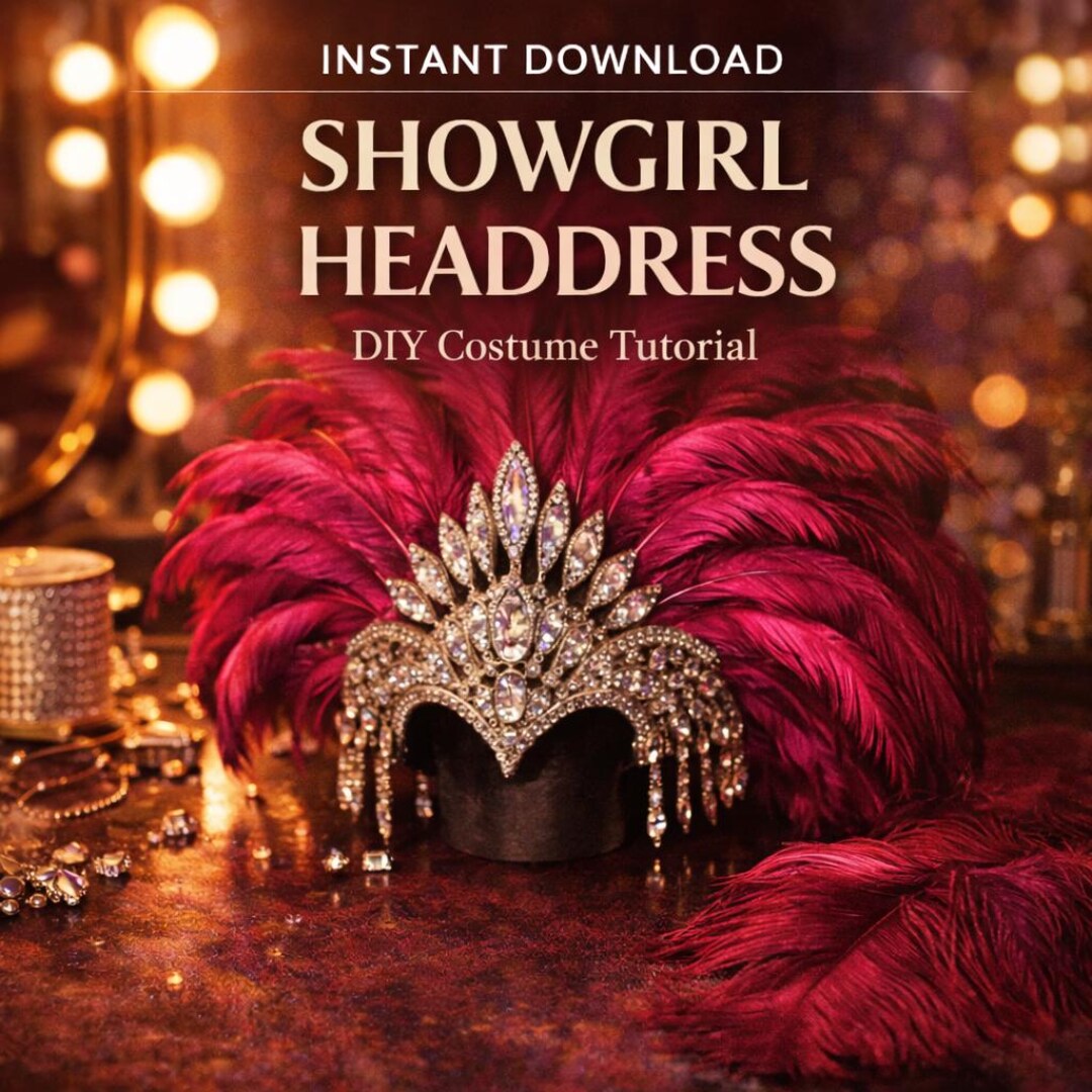 Showgirl Headdress Sewing Pattern PDF | Drag & Burlesque Crown Tutorial ...
