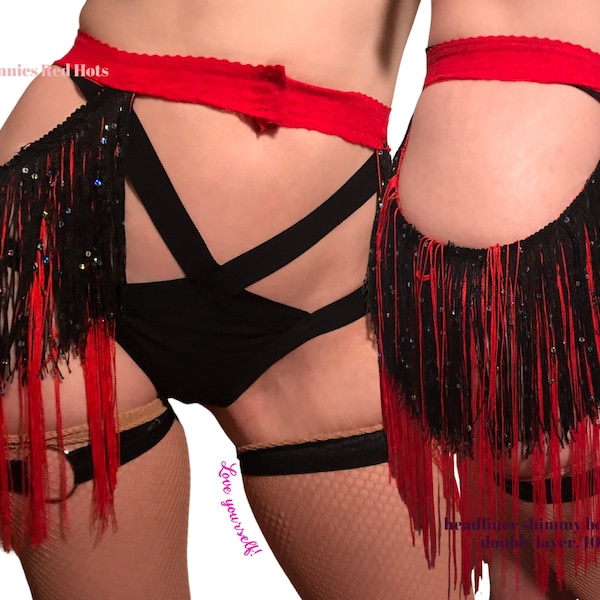 Custom Headliner Shimmy Belt Skirt Outfit Bottoms Burlesque Costume - Any Size, Color, and Style