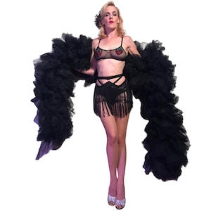 Tulle Boa – 10ft Extra Long Vegan Drag & Burlesque Boa, Handmade Showgirl Ruffle Boa for Stage, Festival Theater Costumes