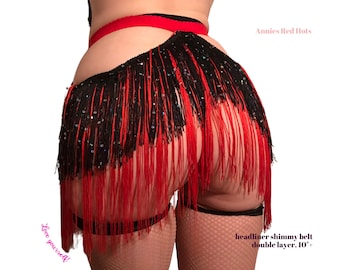 Custom Headliner Shimmy Belt Skirt Outfit Bottoms Burlesque Costume - Any Size, Color, and Style