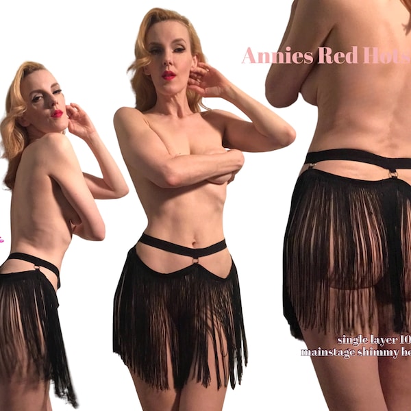 Custom Helen of Troy Shimmy Belt - Skirt Drag Queen Costume Lingerie Plus Size - Black