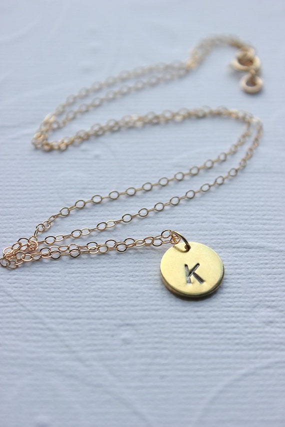 Items similar to Dainty Gold Initial Necklace Customize with Initial