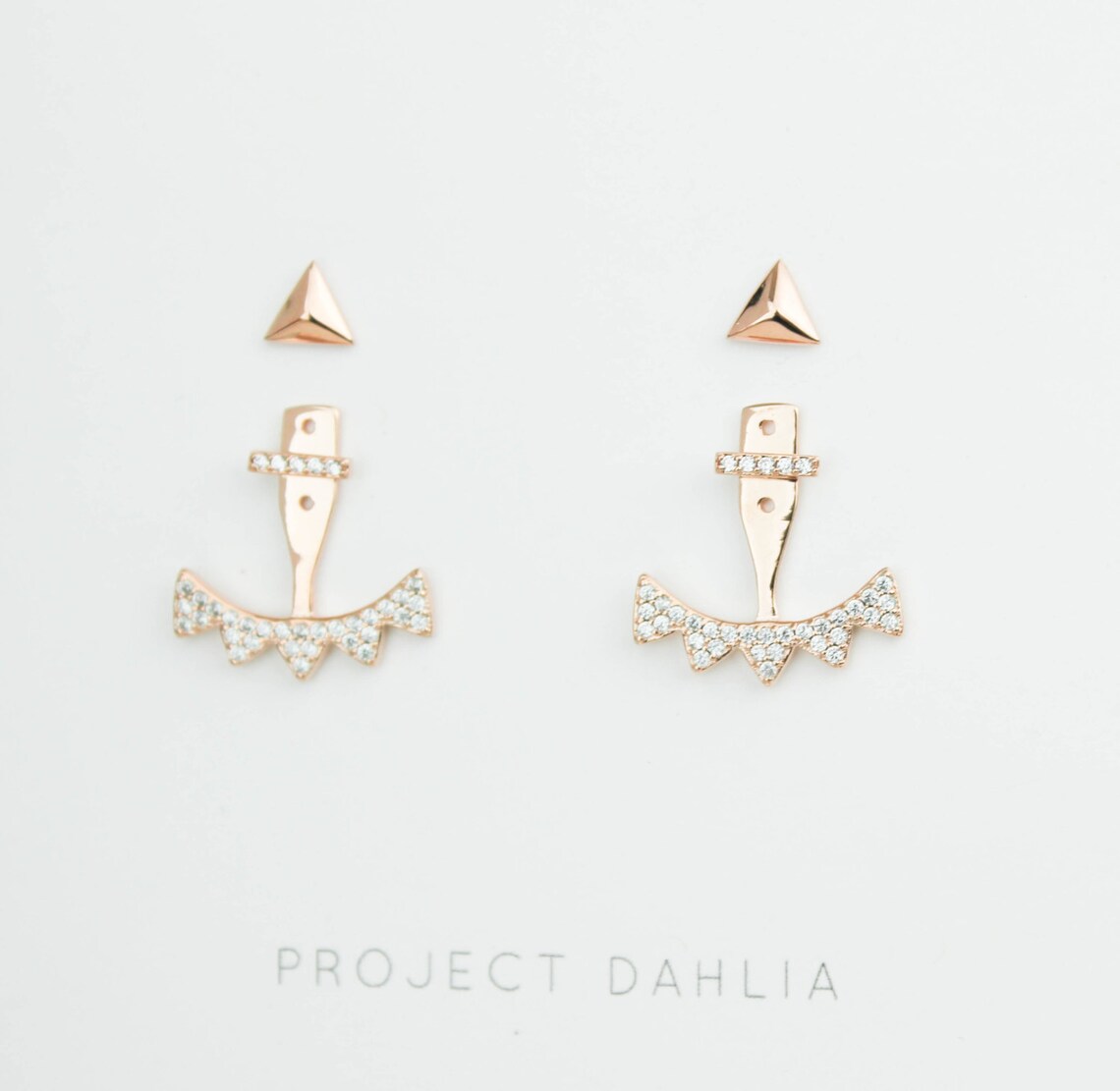 Ear Jackets Ear Jacket Rose Gold Ear Jackets Rose Gold Ear Etsy