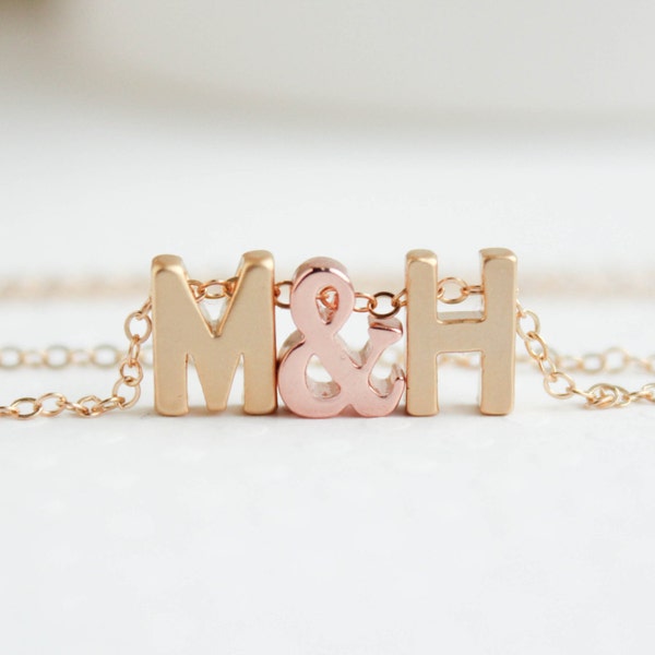 Gouden eerste ketting, koppels ketting, Love ketting, gouden Love Letters ketting